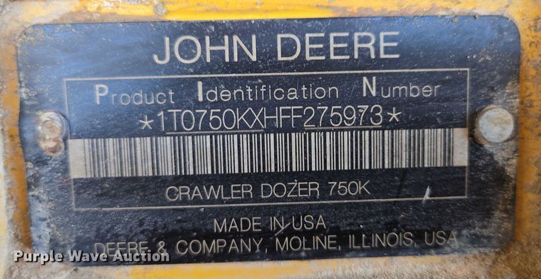 image for item DT7234 2015 John Deere 750K XLT dozer