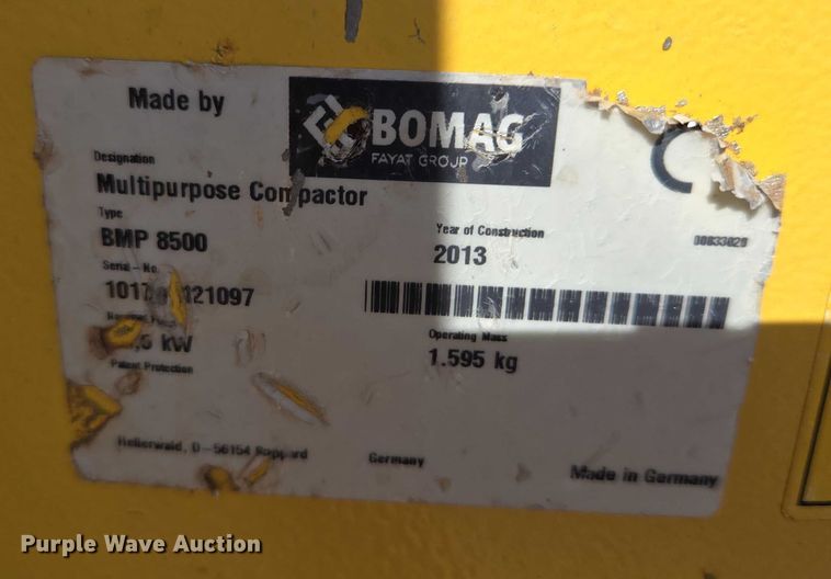 image for item DT7238 (3) Bomag BMP8500 trench compactors