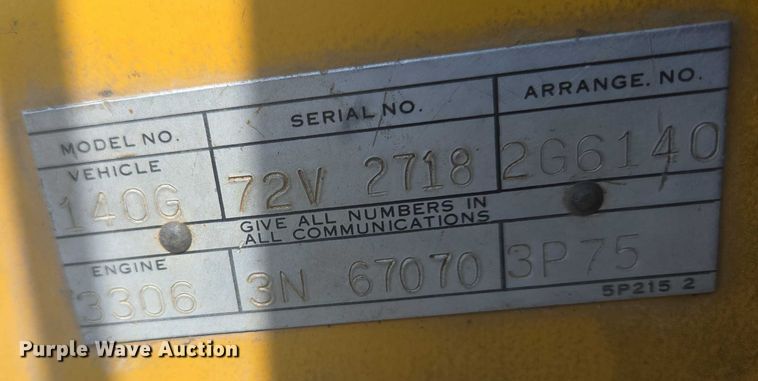 image for item DT7243 1978 Caterpillar 140G motor grader