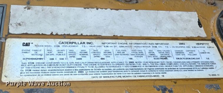 image for item DU9211 2003 Freightliner FL70 hydrovac truck