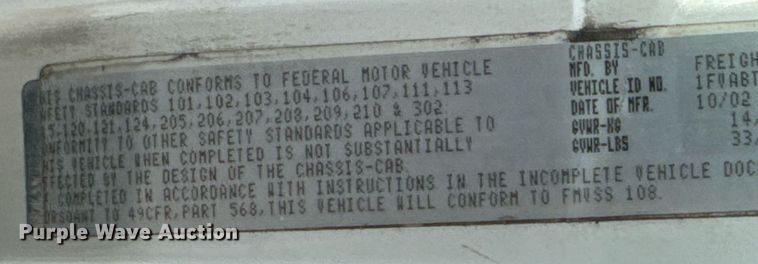 image for item DU9211 2003 Freightliner FL70 hydrovac truck