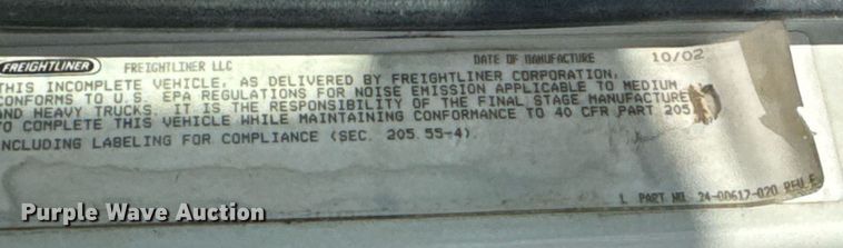 image for item DU9211 2003 Freightliner FL70 hydrovac truck