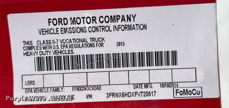 image for item DU9231 2015 Ford F650 utility / service truck