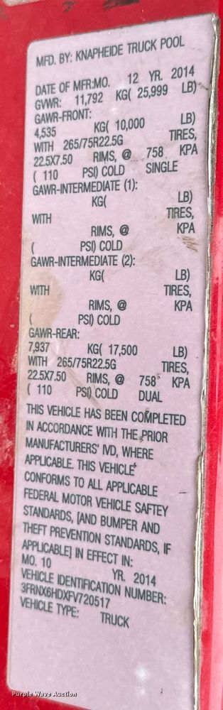 image for item DU9231 2015 Ford F650 utility / service truck