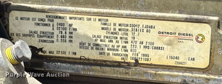 image for item DU9258 1995 Peterbilt 379 semi truck