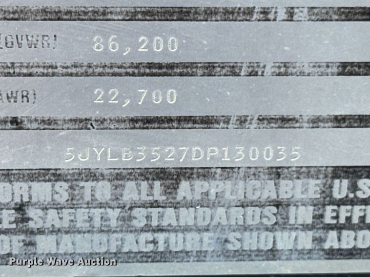 image for item DU9259 2013 Pitts Trailers drop deck equipment trailer