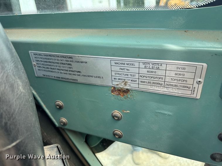 image for item DU9266 2005 Yanmar VIO75-A mini excavator