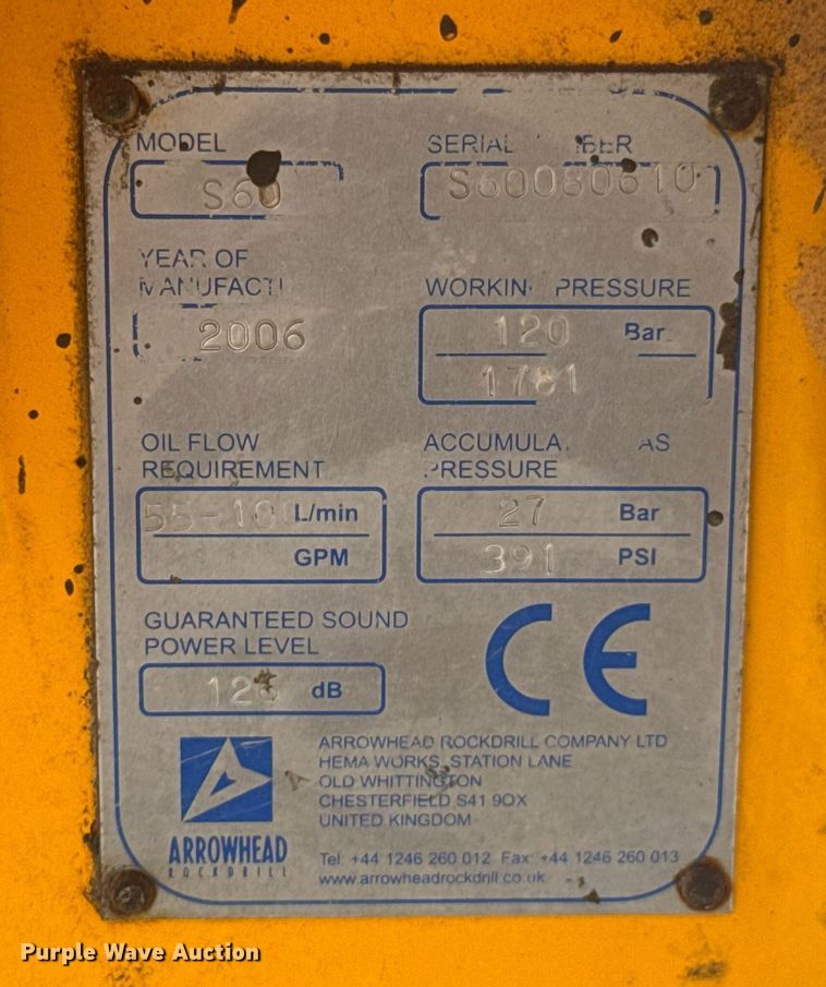 image for item DU9291 2006 Arrowhead S60 breaker
