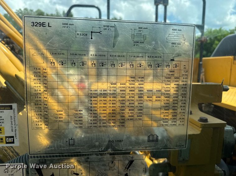 image for item DU9950 2014 Caterpillar 329E L excavator