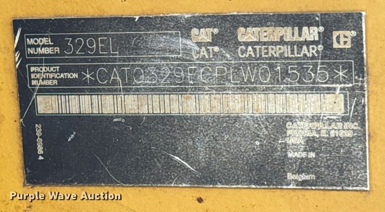 image for item DU9950 2014 Caterpillar 329E L excavator