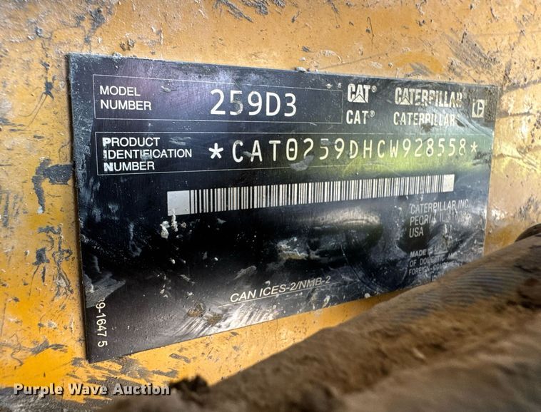 image for item DV4171 2024 Caterpillar 259D3 tracked skid steer loader