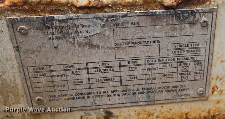 image for item DW7080 2009 Larson reel trailer