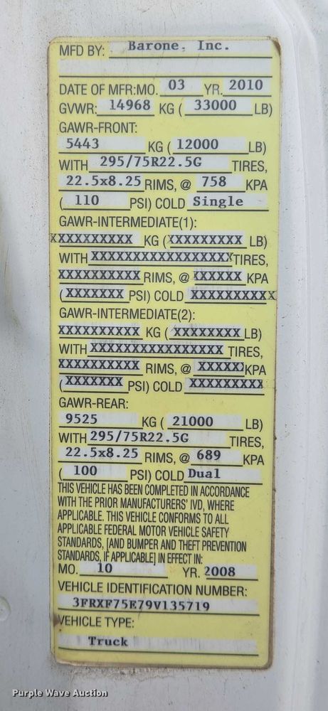 image for item DW7082 2009 Ford  F750 Super Duty XLT hydrovac truck