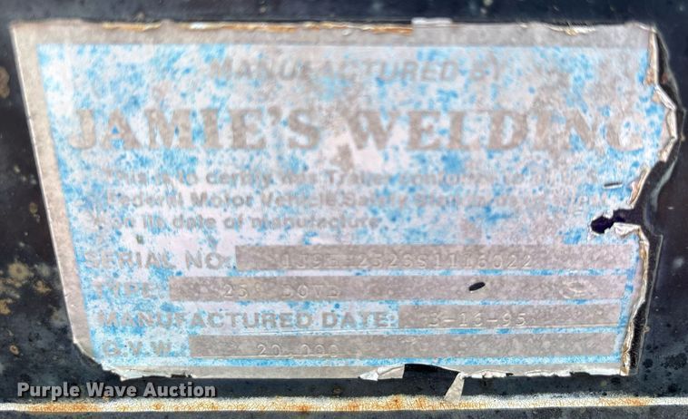 image for item DW7106 1995 Jamie's Welding equipment trailer