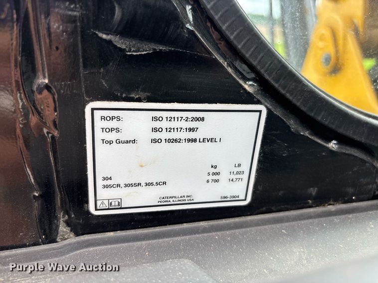 image for item DW7120 2023 Caterpillar 304 mini excavator