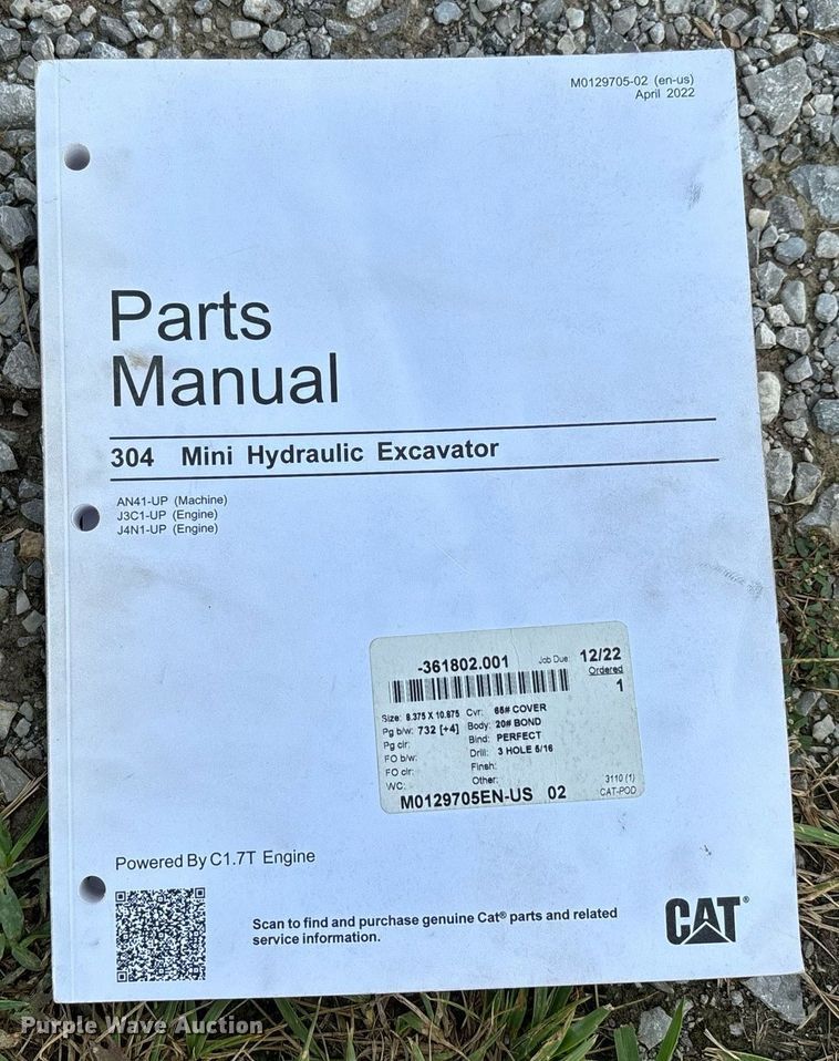 image for item DW7120 2023 Caterpillar 304 mini excavator