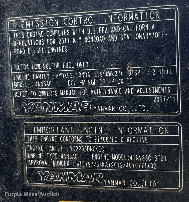 image for item DW7143 2018 Takeuchi TB240 mini excavator