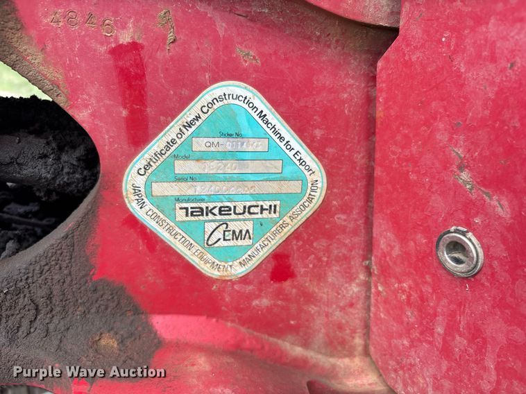 image for item DW7144 2019 Takeuchi TB240 mini excavator