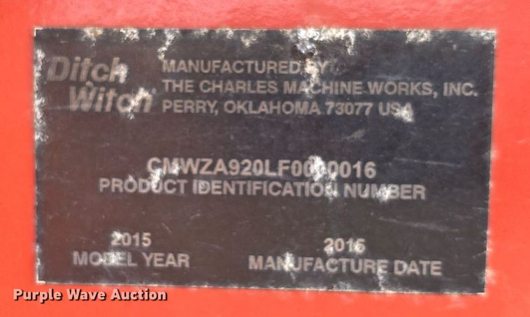 image for item DW7146 2015 Ditch Witch RT100 trencher