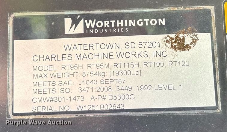 image for item DW7146 2015 Ditch Witch RT100 trencher