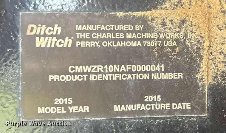 image for item DW7147 2015 Ditch Witch RT100 trencher