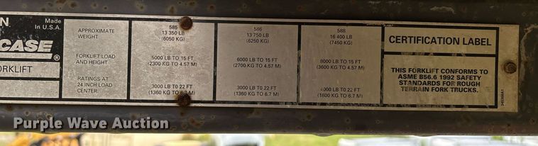 image for item DW7149 2000 Case 586G forklift