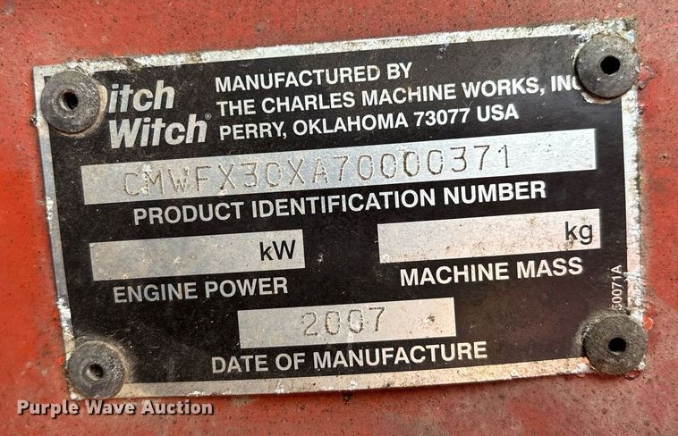 image for item DW7150 2007 Ditch Witch FX 30 vacuum excavator