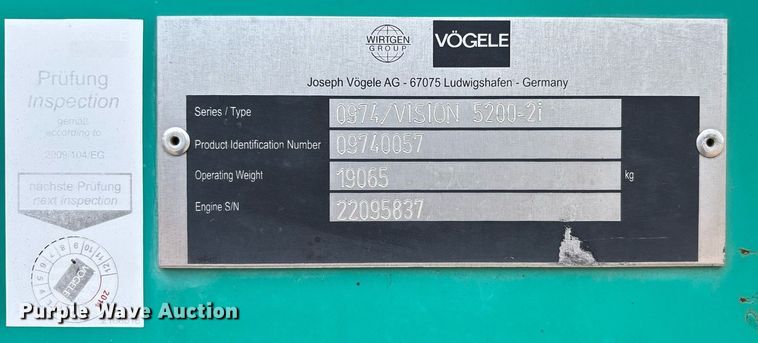 image for item DW7157 2014 Vogele Vision 5200-2i paver