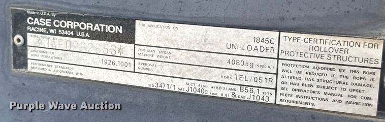 image for item DY0242 1988 Case 1845C skid steer loader