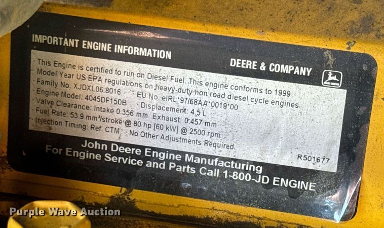 image for item DY0245 Sullair 185H DPQ JD air compressor