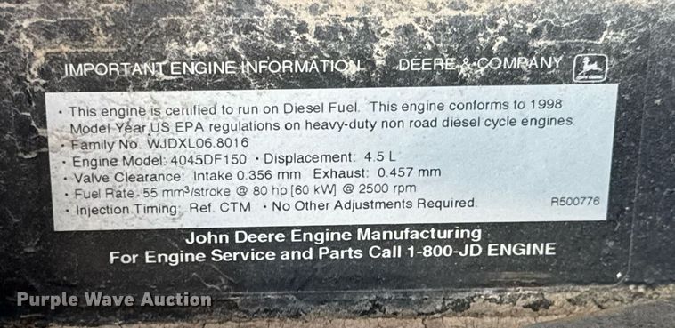 image for item DY0289 1998 Atlas Copco XAS 96JD air compressor