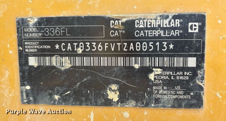image for item DY0662 2016 Caterpillar 336FL excavator