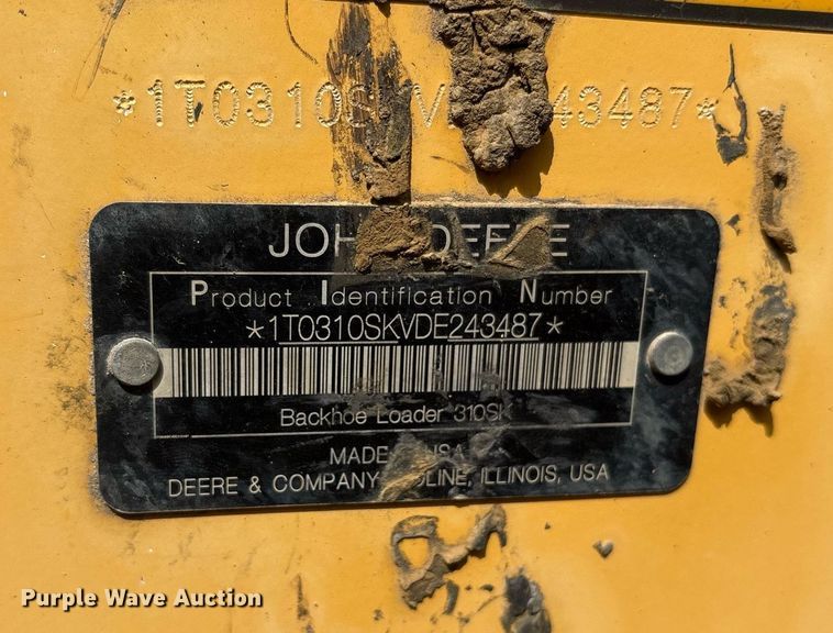 image for item DY0663 2013 John Deere 310SK backhoe