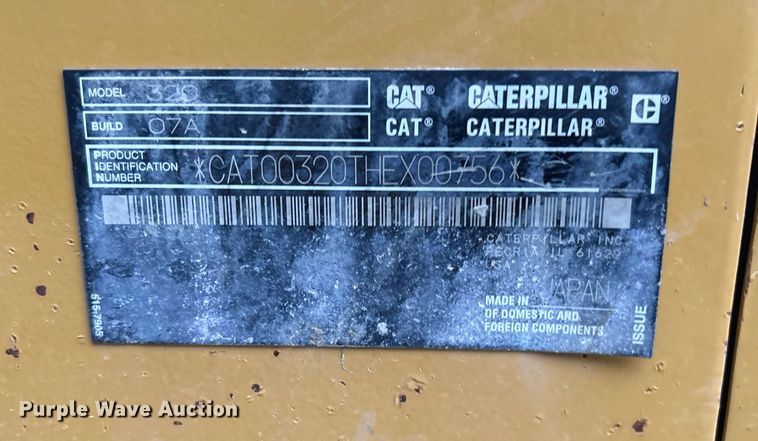 image for item DY0667 2018 Caterpillar 320 excavator
