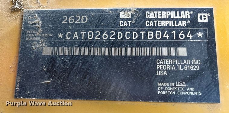 image for item DY0675 2015 Caterpillar 262D skid steer loader