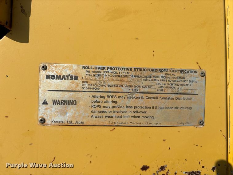 image for item DY0676 2003 Komatsu WA250PT-5 wheel loader