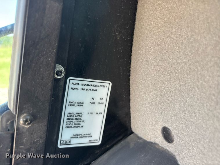 image for item DY0693 2020 Caterpillar 259D3 tracked skid steer loader