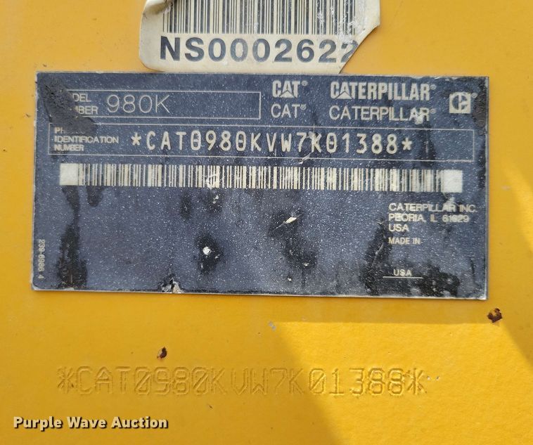 image for item EA2459 2013 Caterpillar 980K wheel loader