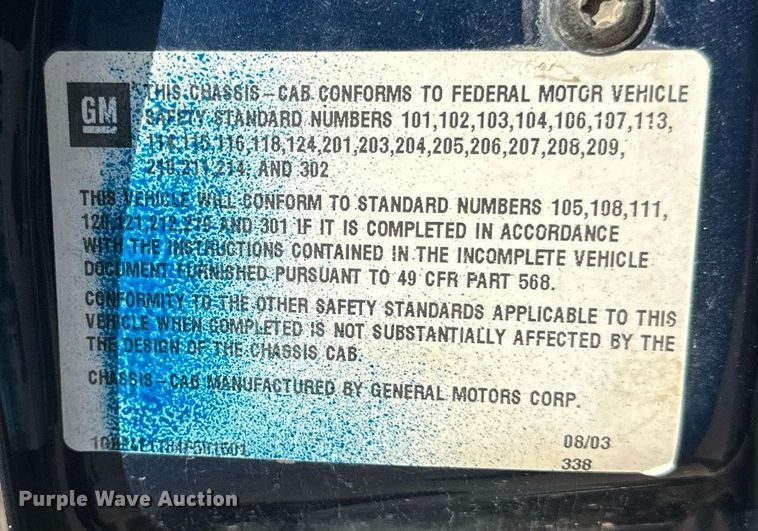 image for item EB2691 2004 Chevrolet C4500 Crew Cab dump truck