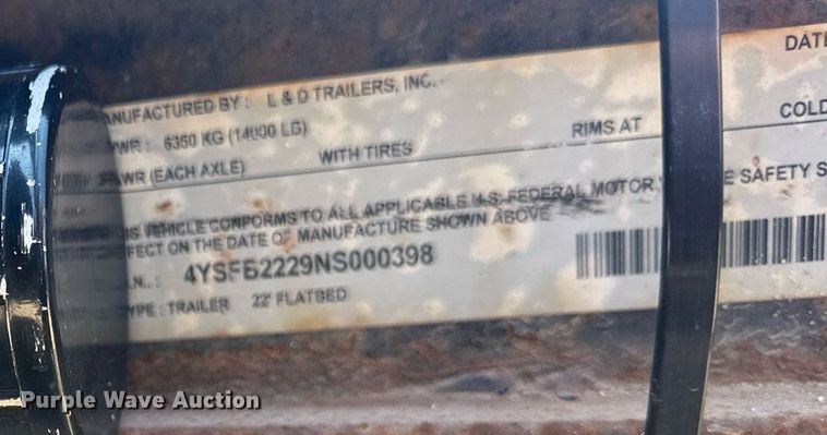 image for item EB2706 2022 L&D trailers tilt deck utility trailer