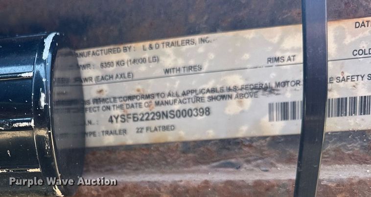 image for item EB2706 2022 L&D trailers tilt deck utility trailer