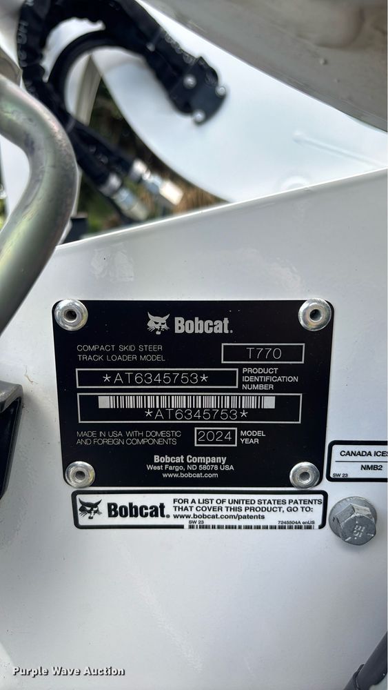 image for item EC3701 2024 Bobcat T770 tracked skid steer loader