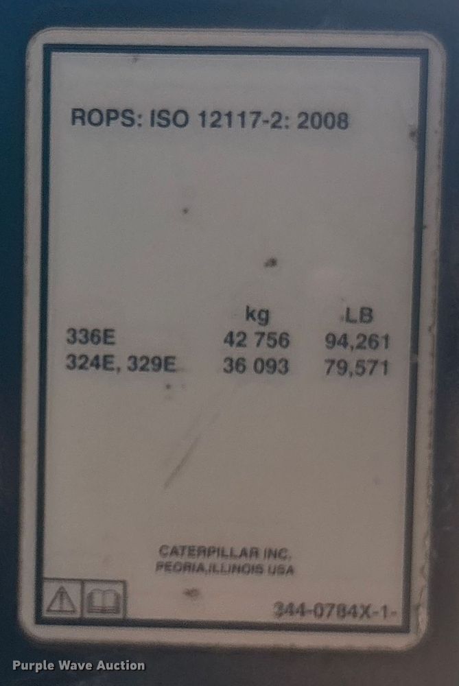 image for item EC3722 2011 Caterpillar 336E excavator