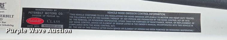 image for item ED2106 2016 Peterbilt 567 dump truck