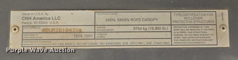 image for item ED2108 2013 Case 580 Super N backhoe