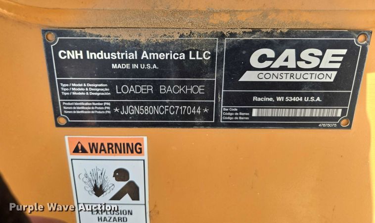 image for item ED2115 2015 Case 580N backhoe