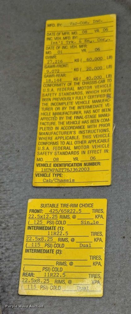 image for item ED2119 2006 International 7500 sewer jetter truck