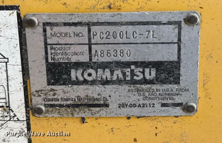 image for item ED4257 2003 Komatsu PC200LC-7L excavator