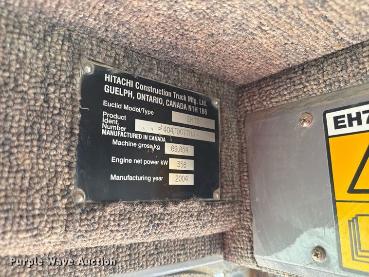 image for item ED4270 2004 Euclid EH700 haul truck