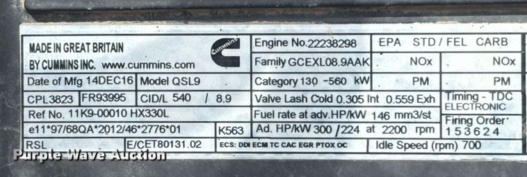 image for item ED5756 2017 Hyundai HX330L excavator